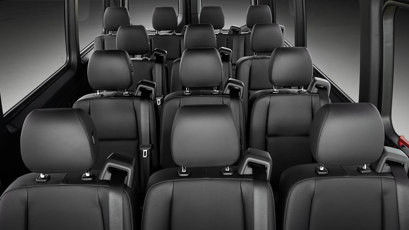 Mercedes Sprinter 15 Passenger bench seating interior